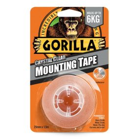   Gorilla Mounting Tape Kristálytiszta Kétoldalas Ragasztószalag 2,54cm x 1,52m