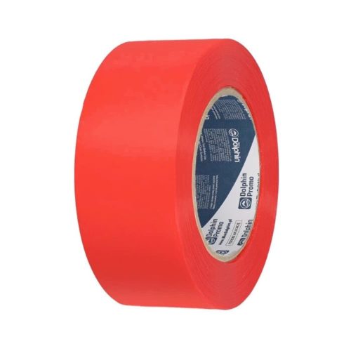 Blue Dolphin stukkó kültéri építőipari PE festő-maszkolószalag – PIROS, UV-álló 60 napig, 48 mm × 50 m