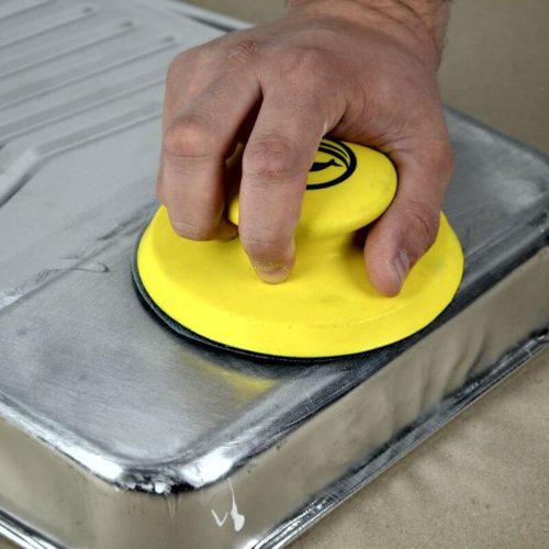 Blue Dolphin tépőzáras kézi csiszolóblokk szett 125 mm – ergonomikus csiszolófelfogó + 10 db csiszolókorong