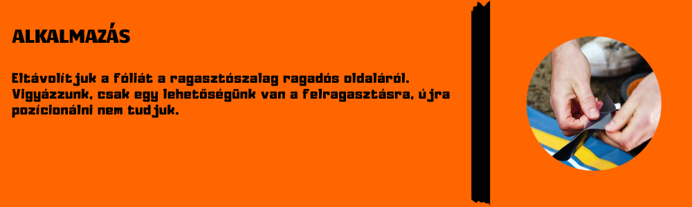 Gorilla Patch & Seal ragasztószalag – fólia eltávolítása és szalag felhelyezése
