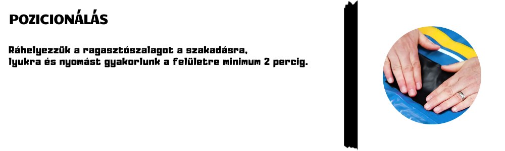 Gorilla Patch & Seal foltozó szalag – felhelyezés és nyomás gyakorlása a tartós ragasztásért