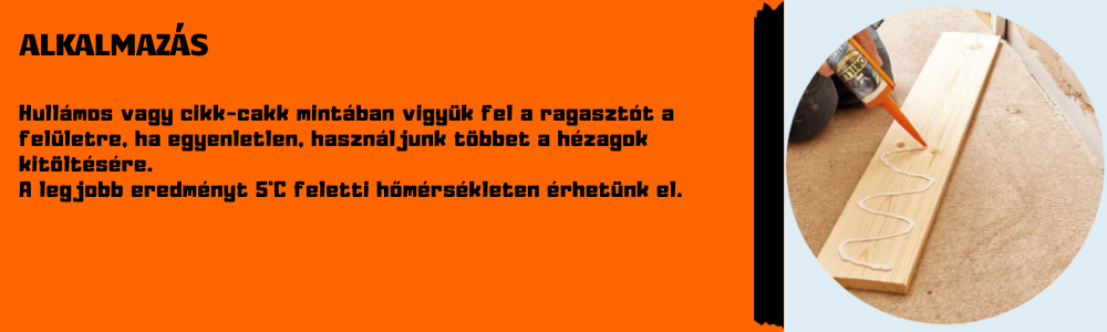 Gorilla Grab Ultimate cikk-cakk mintában történő felvitele fa felületre